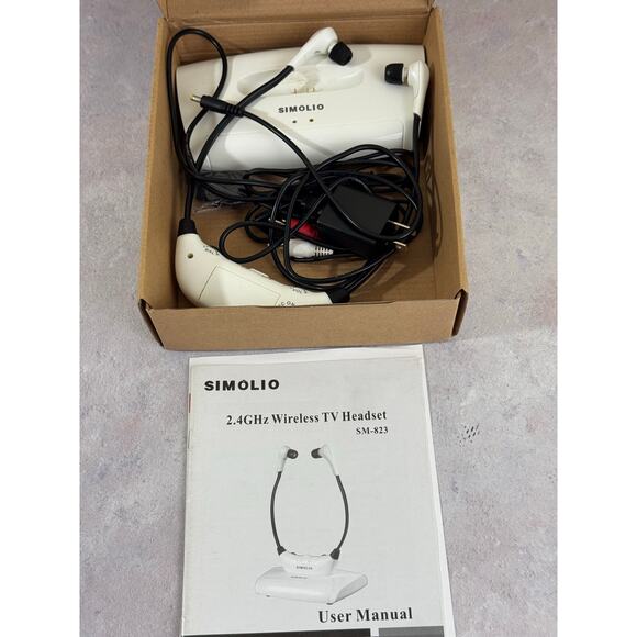 SIMOLIO SM823 Wireless Headphones for TV with Optical in Hearing Untested READ - Picture 3 of 7